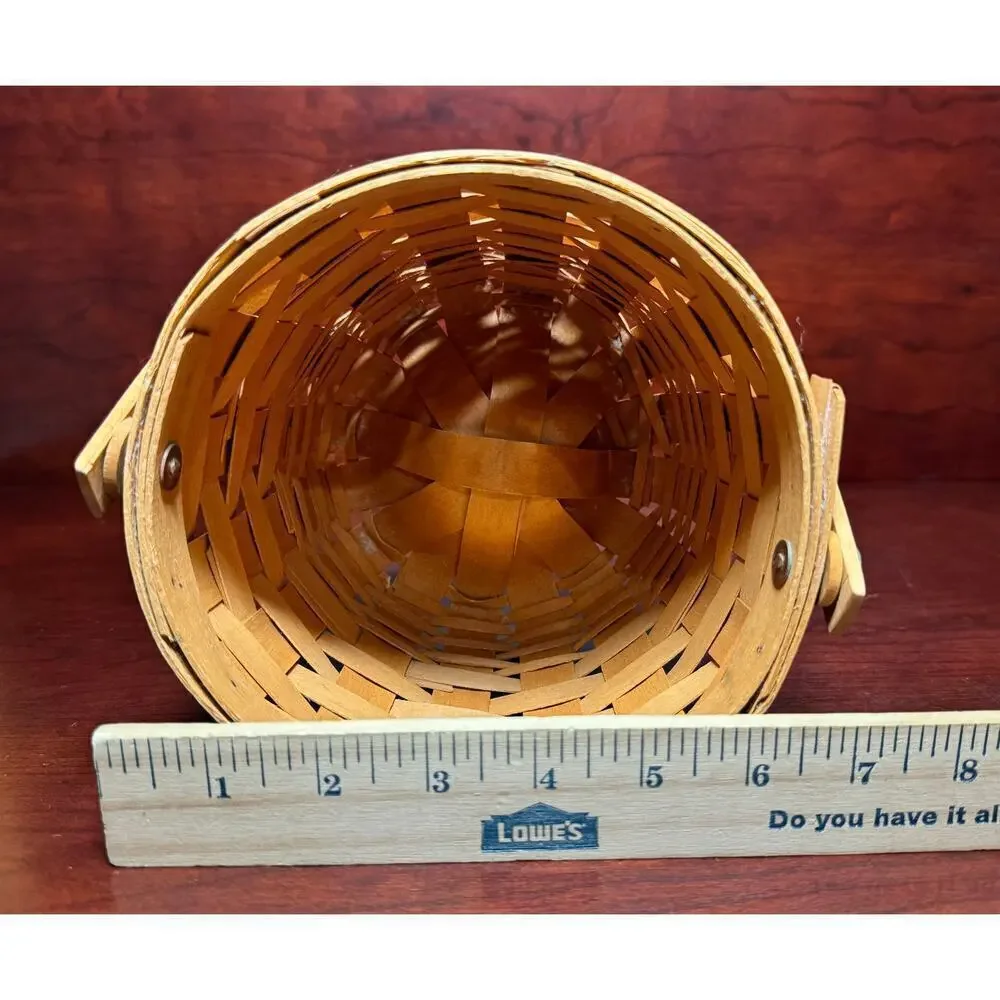1995 LONGABERGER Medium Fruit Basket Swing Handle Inverted Bottom USA